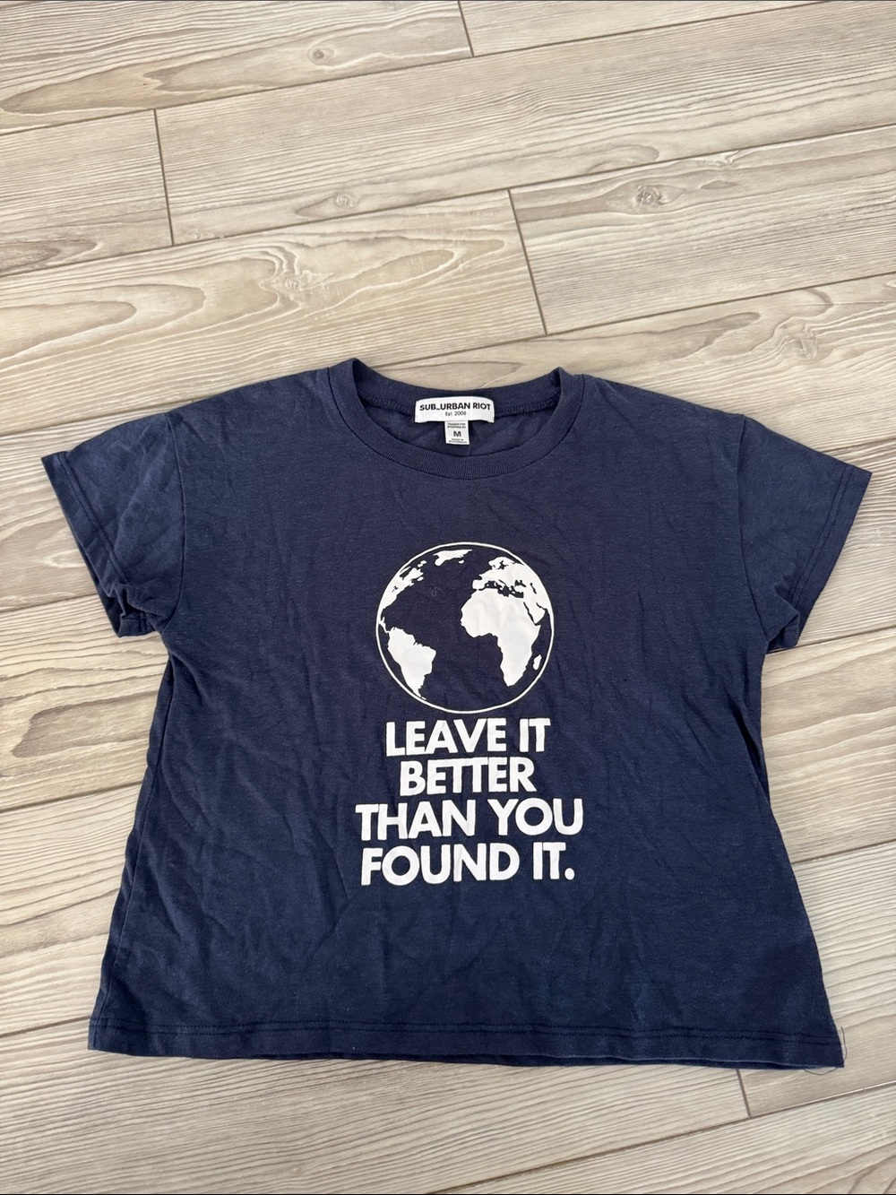 Sub_Urban Riot Navy Tee with White Globe Graphic